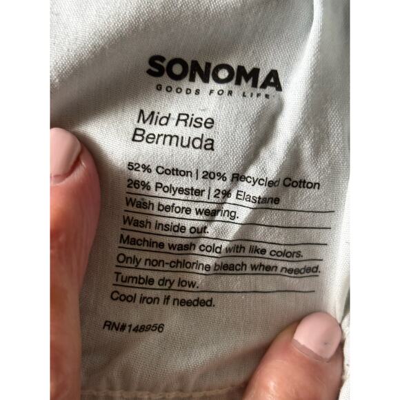 Sonoma Womens Blue Jean Denim‎ Cuffed Bermuda Shorts Mid Rise 22W - Picture 4 of 5